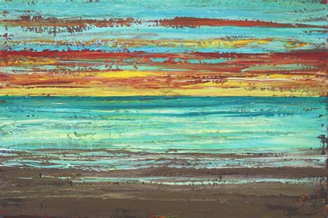 Sage Mountain Studio: Abstract Beach Painting - Sunset Beach