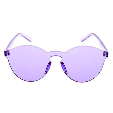 Rimless Purple Tinted Transparent Sunglasses | Icing US