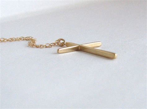 Simple Gold Cross Necklace 14k Gold Filled Dainty - Etsy