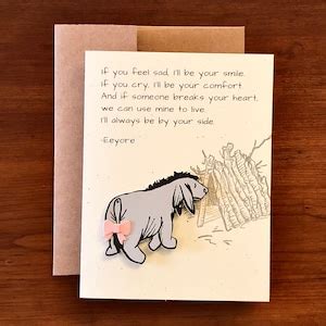 Classic Winnie the Pooh Cards, Eeyore Quote Encouragement Note Card, Mindfulness Affirmation ...