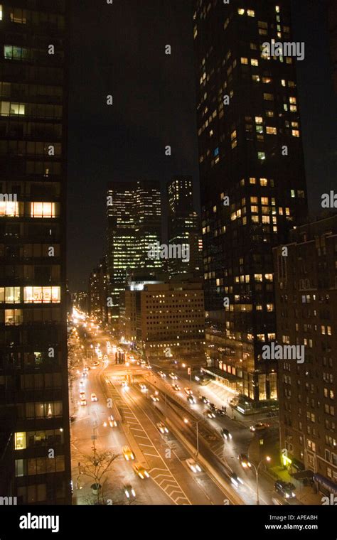 A night view of New York City Stock Photo - Alamy