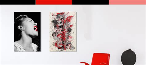 Black And White With A Splash Of Red Wall Art – Wall Design Ideas