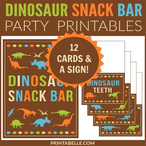 Dinosaur Party Printable Food Cards Dinosaur Snacks, Dinosaur Party Food, Dinosaur Cupcakes ...