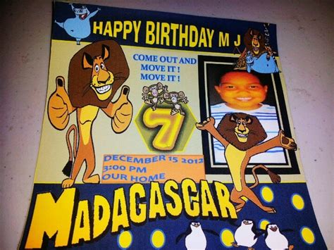 Madagascar birthday invitations that I did | Birthday invitations, Birthday, Happy birthday