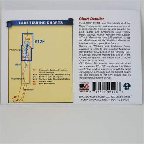 Lake Champlain Fishing Chart #12F - Hero's Welcome General Store