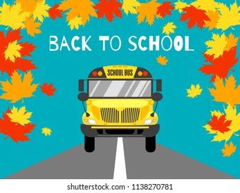 School Bus Front View Vector Illustration Stock Vector (Royalty Free ...