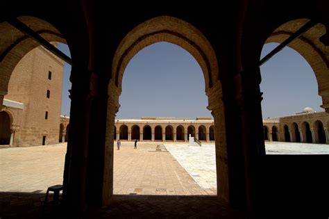 Kairouan Mosque Courtyard with columns - Great Mosque of Kairouan ...