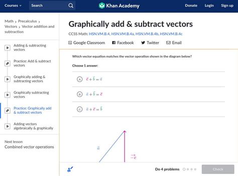 Khan Academy: Graphically Add & Subtract Vectors Unit Plan for 9th - 10th Grade | Lesson Planet