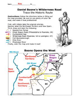 Daniel Boone's Wilderness Road Map 2.0/ Cumberland Gap, Fort Boonesborough, Etc.