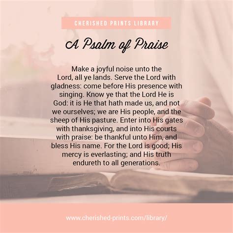 A Psalm of Praise • Cherished Prints