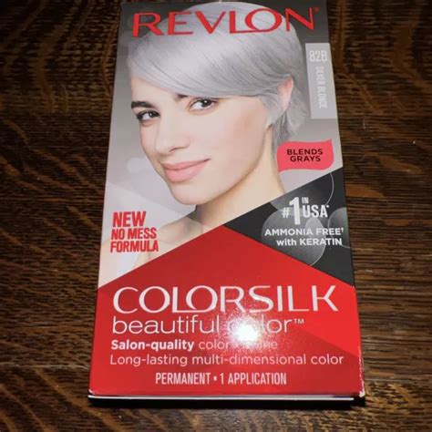 REVLON COLORSILK BEAUTIFUL Color Permanent Hair Color #82B SILVER BLONDE Grey $8.95 - PicClick