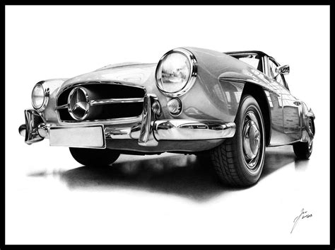 Mercedes-Benz 190 SL | Realistic Drawing on Behance