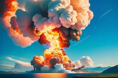 Premium AI Image | Atomic Bomb Hydrogen Bomb Nuclear Bomb Explosion Mushroom Cloud Shock Wave ...