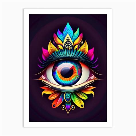 Psychedelic Eye, Symbol, Third Eye Tattoo 5 Art Print by Symbolic Expressions - Fy