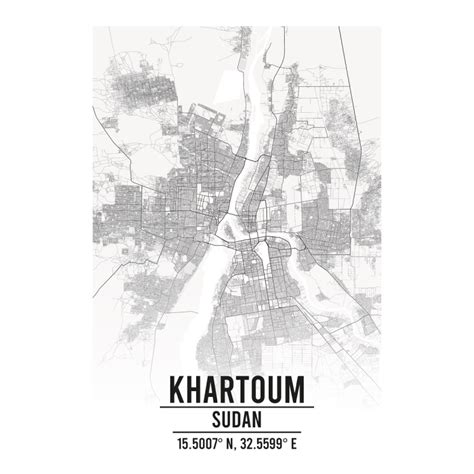 Khartoum, Sudan A3 Map Print - Retro Progression