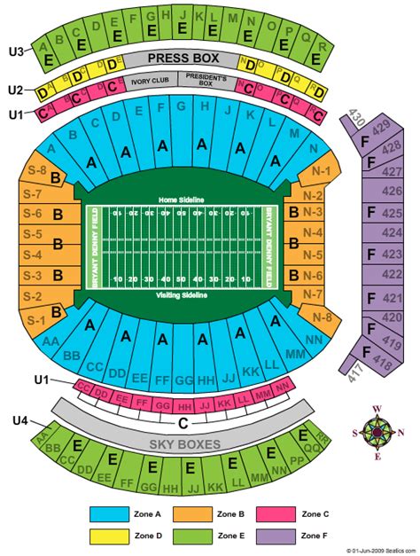 Bryant Denny Stadium Seating Chart