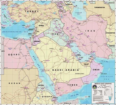 Middle East Political Map - Free Printable Maps