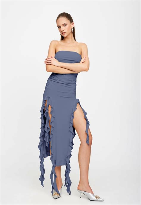 Women Lioness Dresses | Rendezvous Strapless Dress Slate • Lioness-wmen