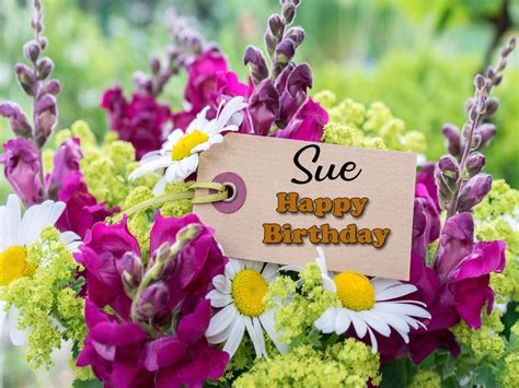 happy birthday sue flowers image | Birthday Star