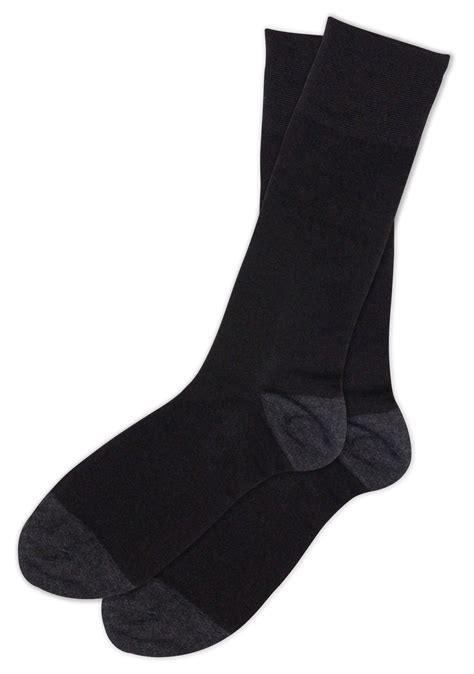 Dress Socks in Black | Mens Dress Socks in Black with Charcoal Heel and Toe Accent | Cheap ...