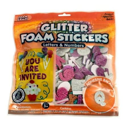 Kids Craft Foam Glitter Letters & Numbers Stickers, 1 Each - Walmart.com