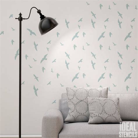 Flying Birds Pattern Stencil, Wall Home Decor Stencil , Paint Bespoke Wallpaper Effects, Paint ...