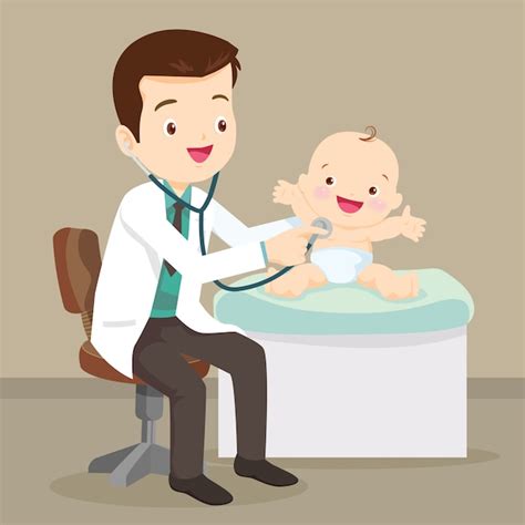 Premium Vector | Pediatrician doctor examining little baby