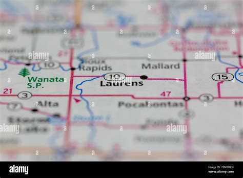 Laurens Iowa USA Shown on a Geography map or road map Stock Photo - Alamy