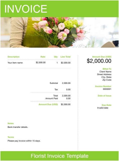 Florist Invoice Template | Get Free Templates | FreshBooks