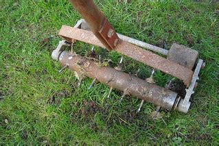 Lawn care tool | This old spikey tool gets rolled over your … | Flickr