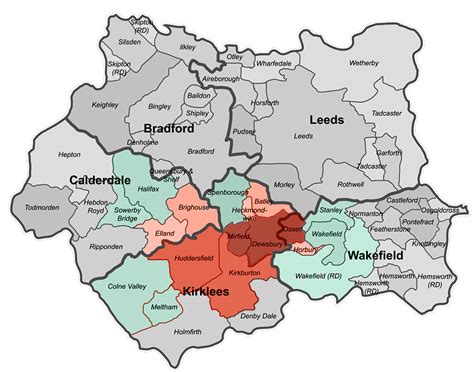 West Yorkshire Map and "Kirklees Cousins" family origins - Kirklees Cousins