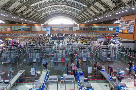 ISTANBUL, TURKEY - JULY 4, 2019: Interior of Sabiha Gokcen International Airport in Istanbul ...