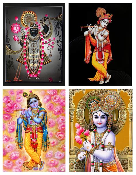 Set of 4 Krishna Posters