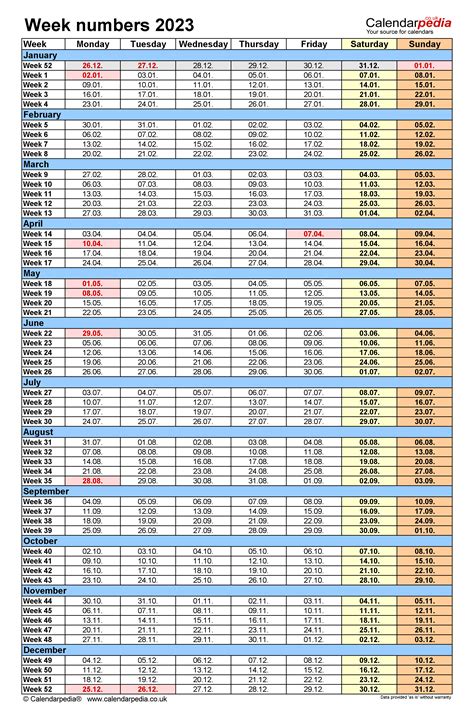 Week Number Calendar 2023 - Time and Date Calendar 2023 Canada