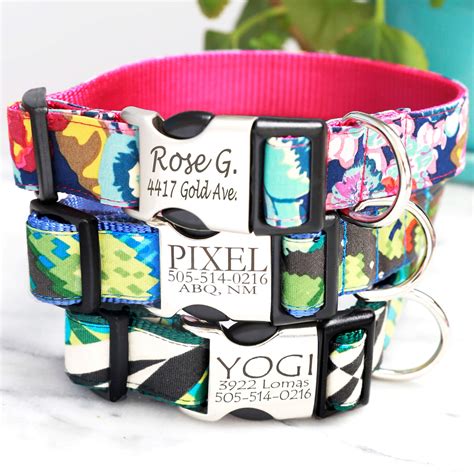 Personalized Dog Collar with Laser Engraved Metal Buckles | USA