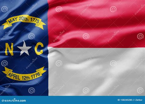 Waving State Flag of North Carolina - United States of America Stock Image - Image of patriot ...