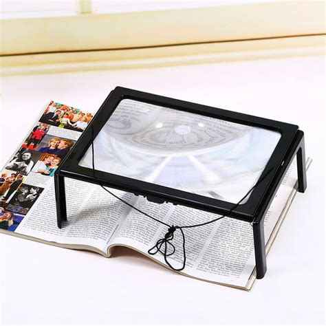 3X Magnification Reading Magnifier Foldable Desk Magnifier A4 Full Page ...