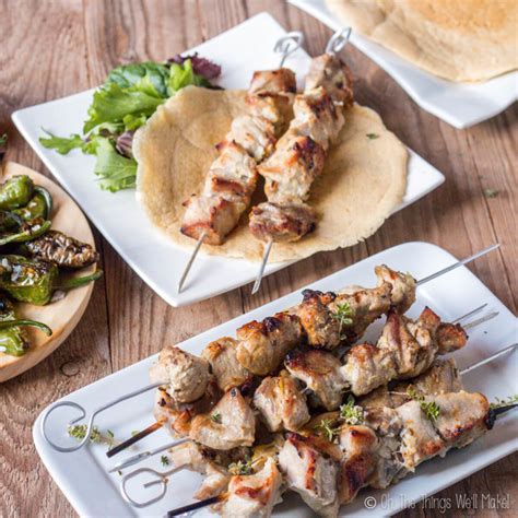 Pork Souvlaki & Marinade Recipe - Oh, The Things We'll Make!