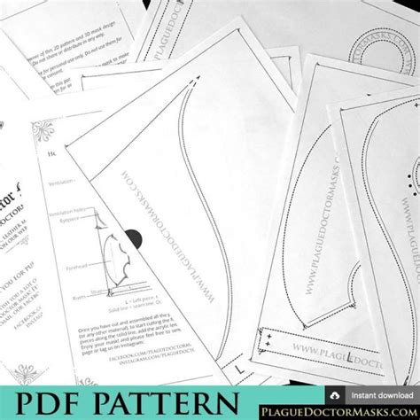 DIY Plague Doctor Mask Pattern Template with Instructions. PDF download ...