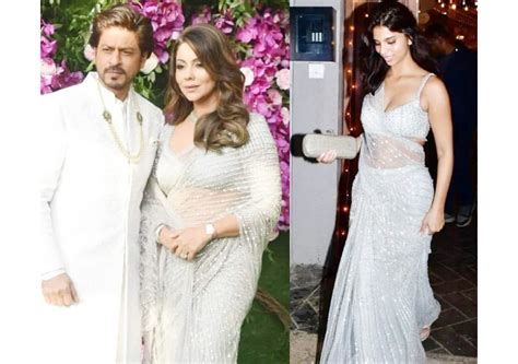 Did Suhana Khan borrow mom Gauri Khan’s stunning shimmery grey saree to attend BFF Ananya Panday ...