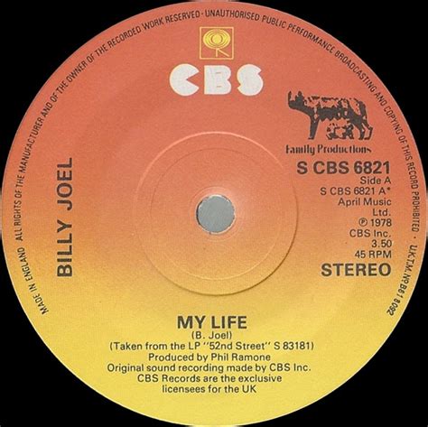 Billy Joel – My Life (1978, Vinyl) - Discogs