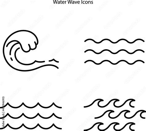 wave icons set isolated on white background. wave icon thin line outline linear wave symbol for ...