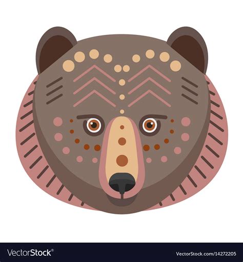 Bear head logo decorative emblem Royalty Free Vector Image