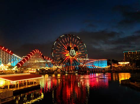 Pixar Pier at night Disneys California Adventure 2 - 2 Travel Dads