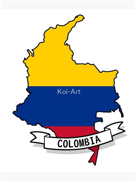 "Colombia Flag Map" Poster for Sale by Koi-Art | Redbubble