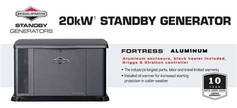 20kW Briggs & Stratton Fortress Aluminum Standby Generator | Briggs & Stratton Standby Generators