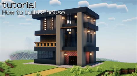 【Minecraft】How to build a modern house with black concrete - YouTube