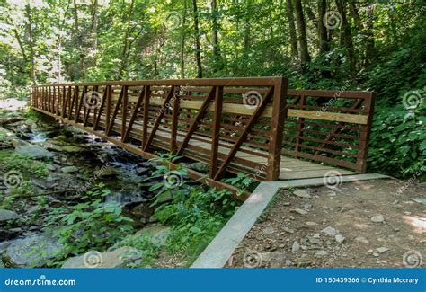 Footbridge Crossing Catawba River Along Trail Stock Photo - Image of ...