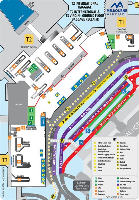 Melbourne Airport Map (MEL) - Printable Terminal Maps, Shops, Food ...