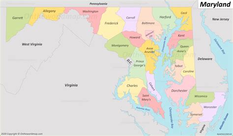 Maryland State Map With Counties - South Carolina Map